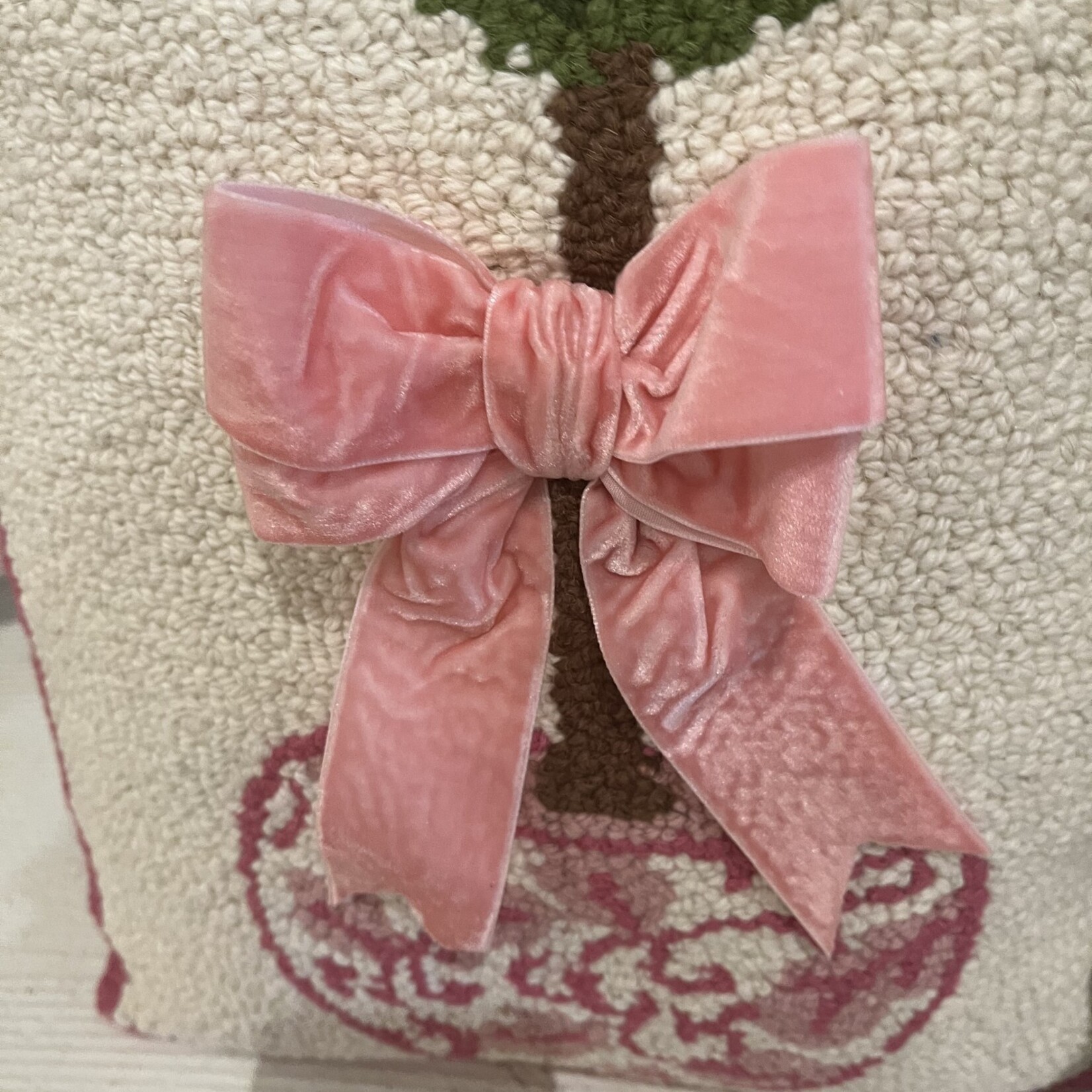 Peking Handicraft Chinoiserie Topiary Ribbon Hook Pillow