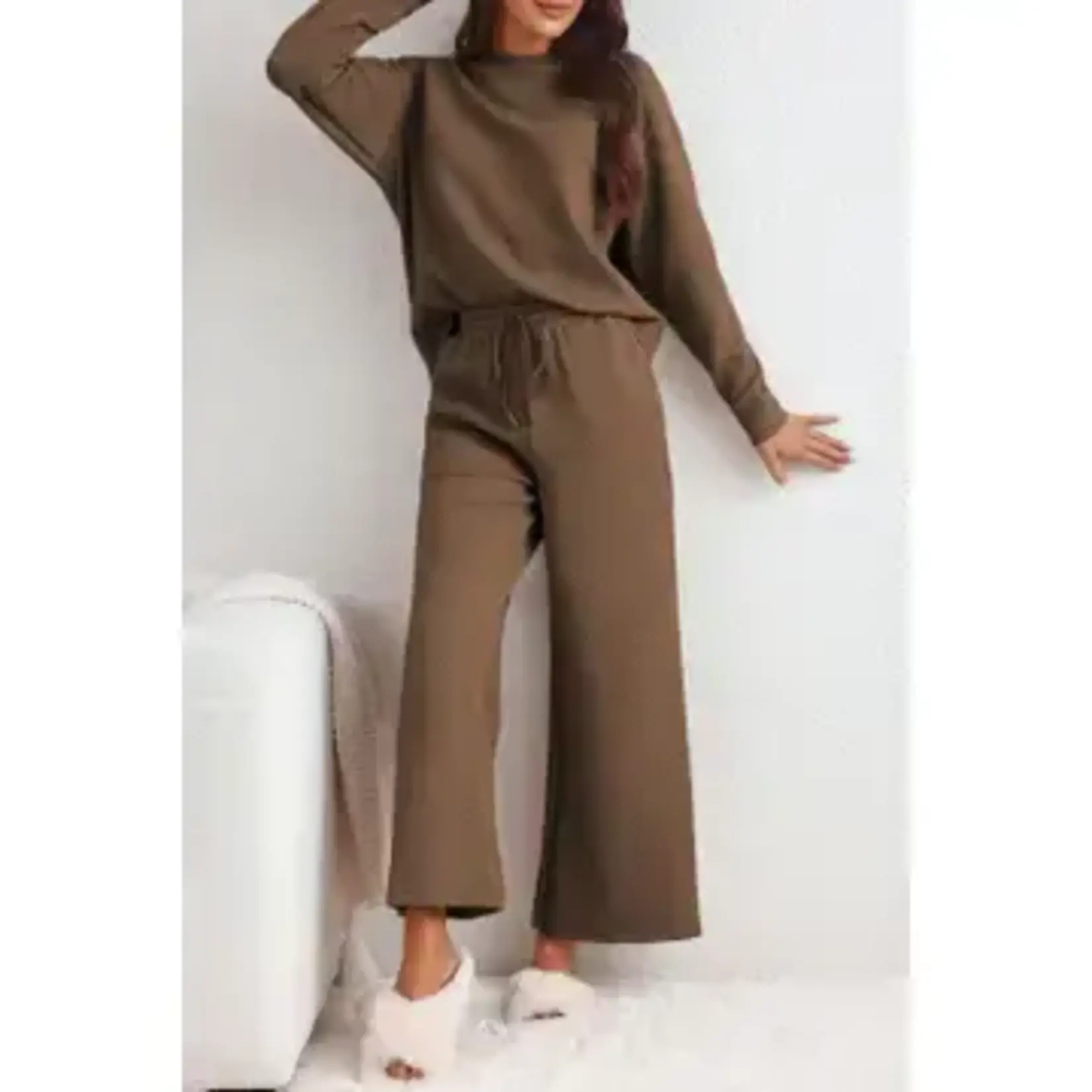 LA Society Dark Brown Ultra Loose Textured 2 piece