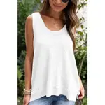 White Waffle Tank Top