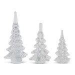 Mud Pie Clear Glass Trees - 8" medium  (three sizes shown)