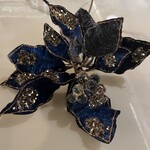 Melrose Blue Poinsettia Stem 30"