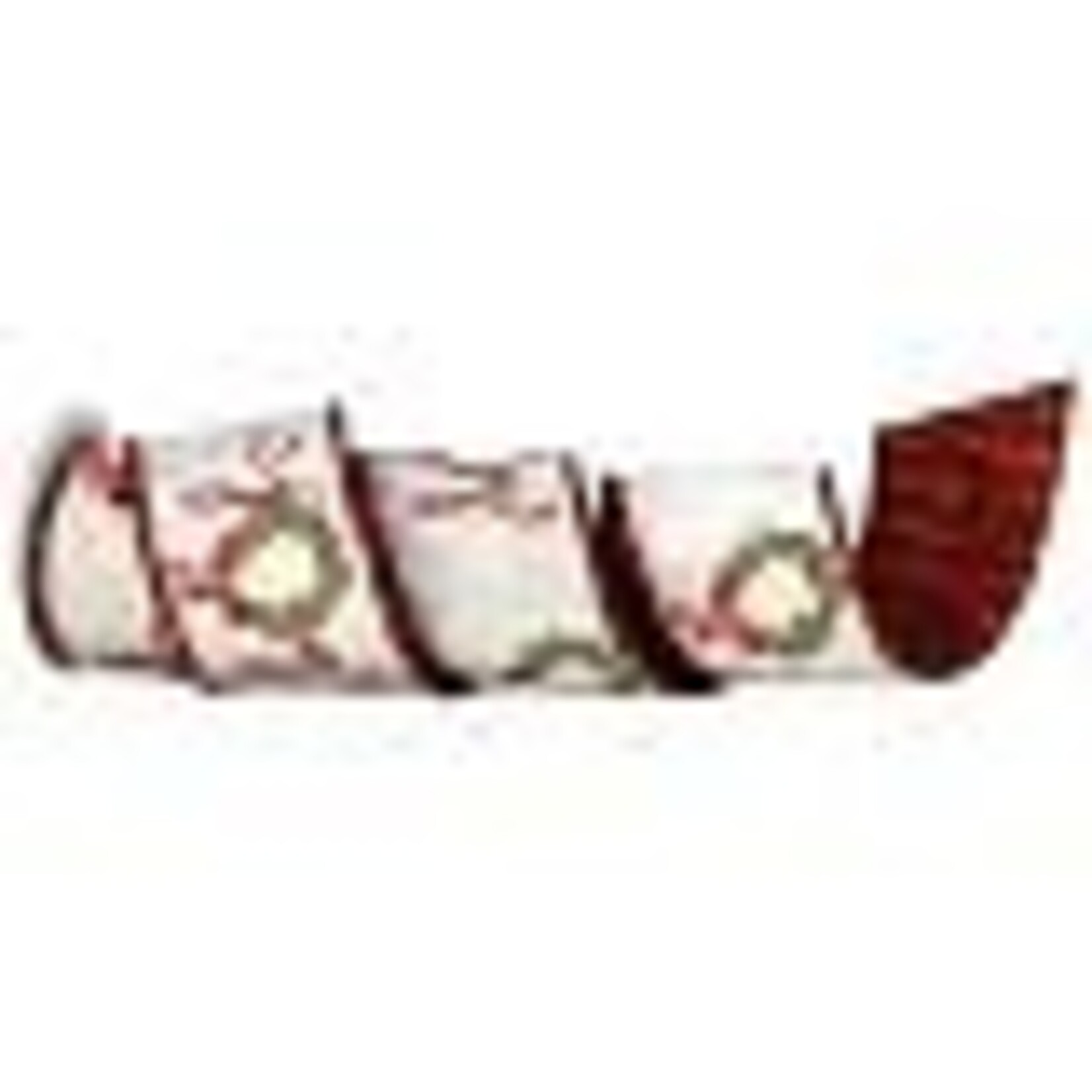 Regency 4" x 5' "Joy" Wreath Dupion Plaid BackRibbon (white green red)
