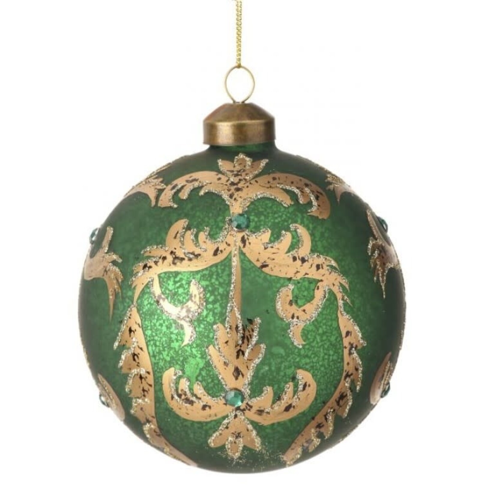 Regency 4" Glass Highlands Ball Ornament (Emerald)