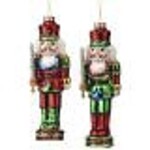 Regency 6" Glass Traditional Nutcracker Ornament Assorted (Choose Green or Red)