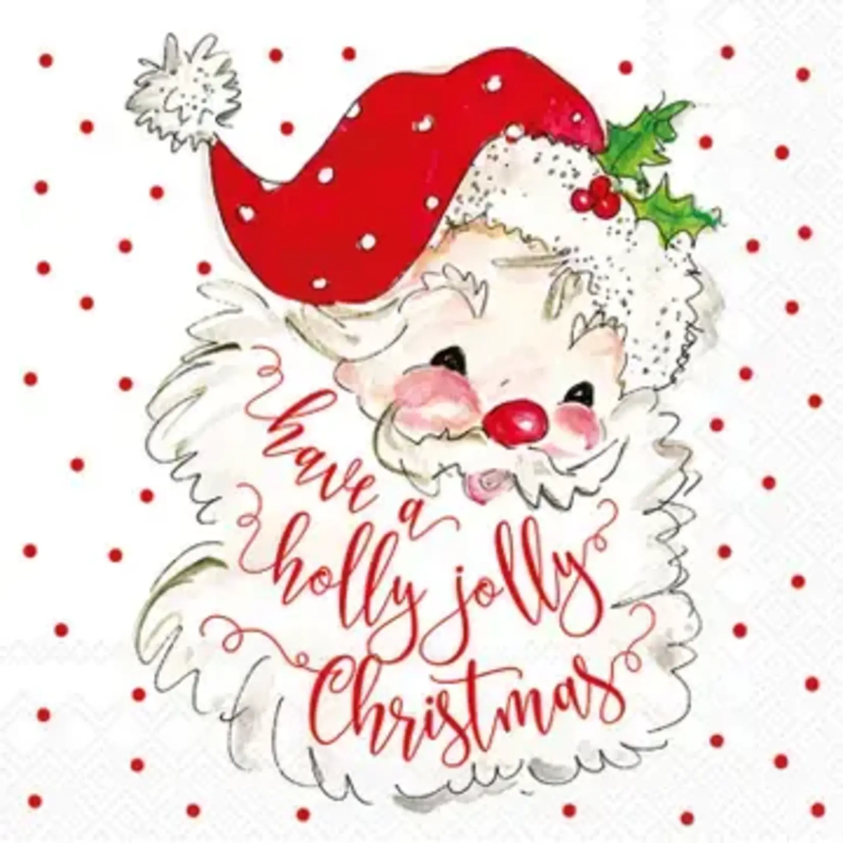 Boston International Import Holly Jolly Christmas Paper Cocktail Napkins