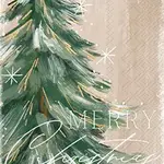Boston International Import Gilded Painterly Tree Christmas Guest Towels Pk/16