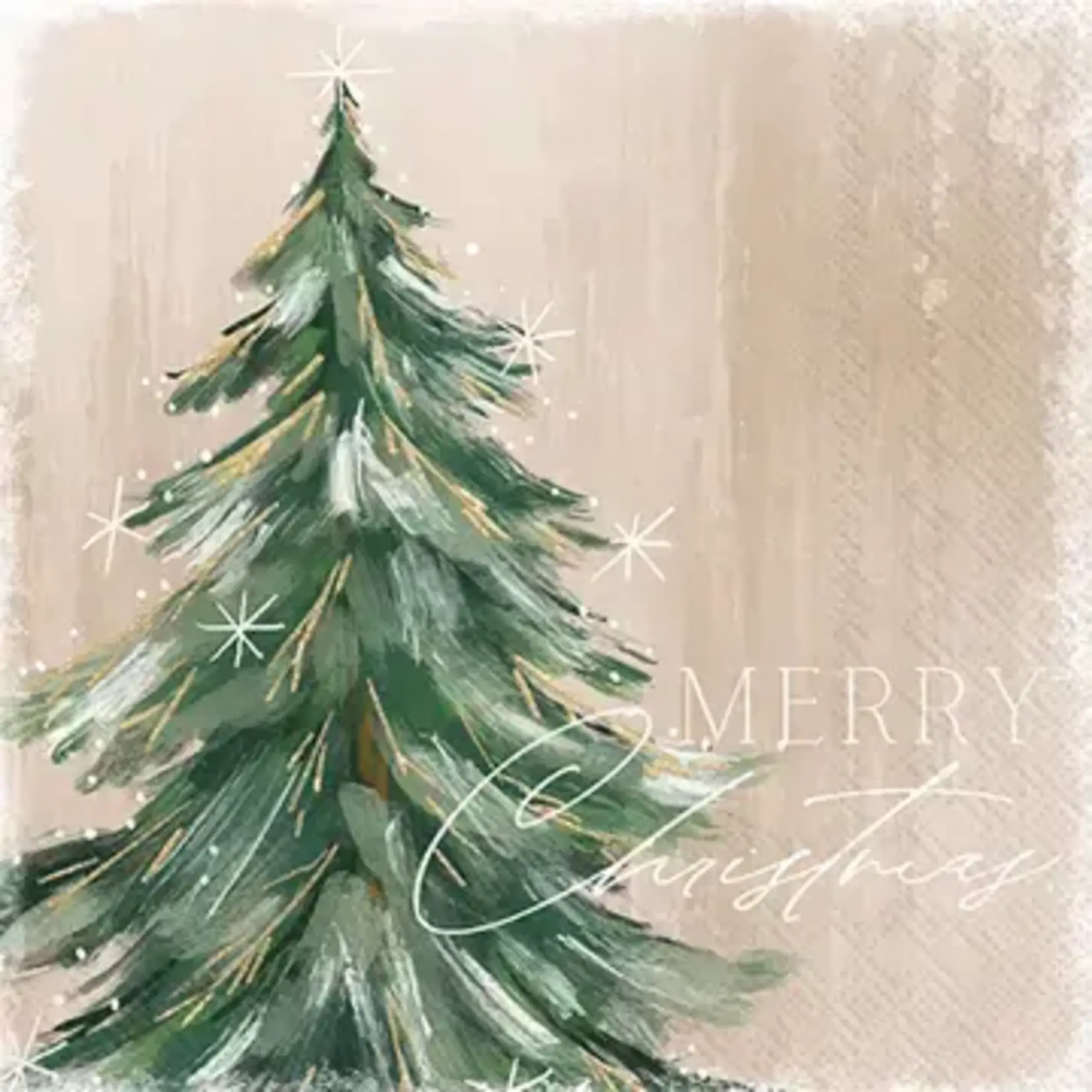 Boston International Import Gilded Painterely Tree Christmas Paper Luncheon Napkin Pk/20
