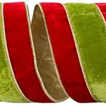 Reliant Ribbon Plush Velvet Overlay Deluxe Gold Metallic Backed Wired Edge 4" x 5 Yards