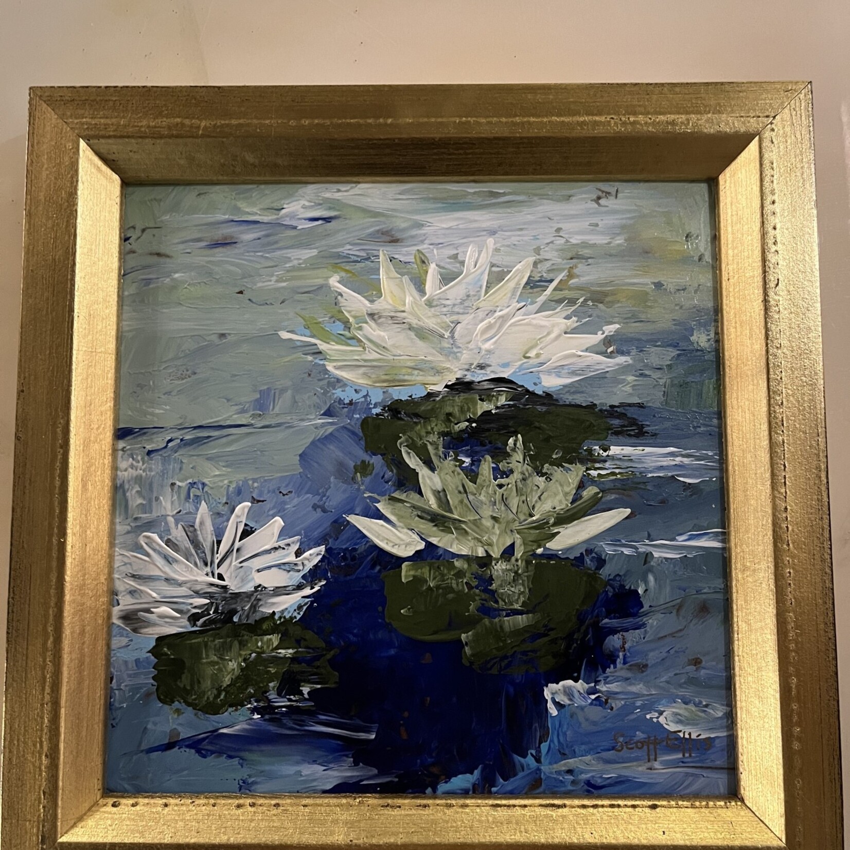 Scott Ellis 8" x 8" Water Lily Original Painting