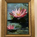 Scott Ellis 5" x 7" Water Lily Vertical Original Painting