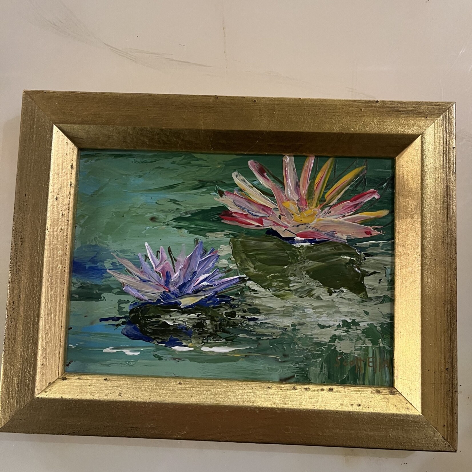5" x7" Water Lily Horizontal Orignial Painting