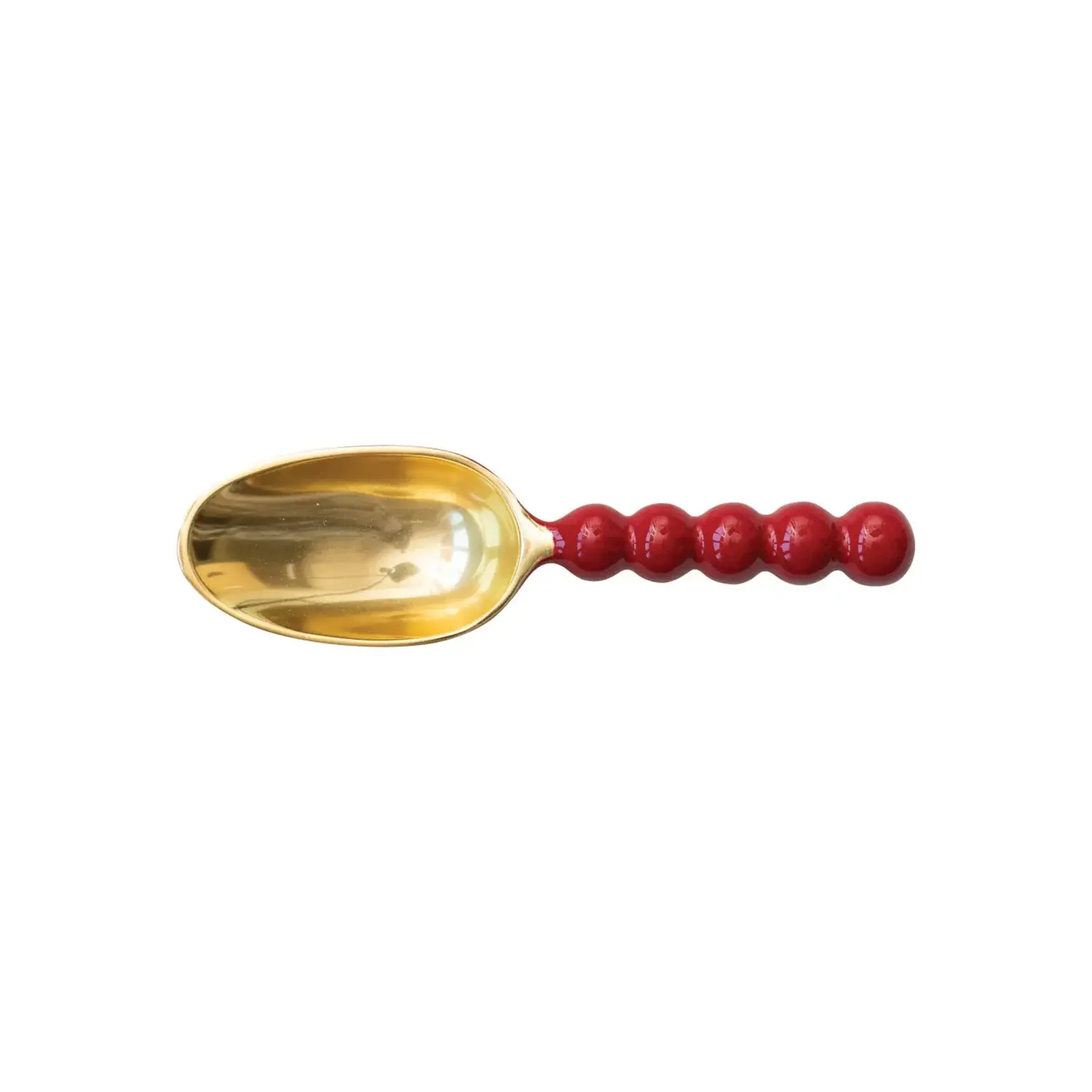 Creative Co-Op Enameled Aluminum Scoop, Red/Gold