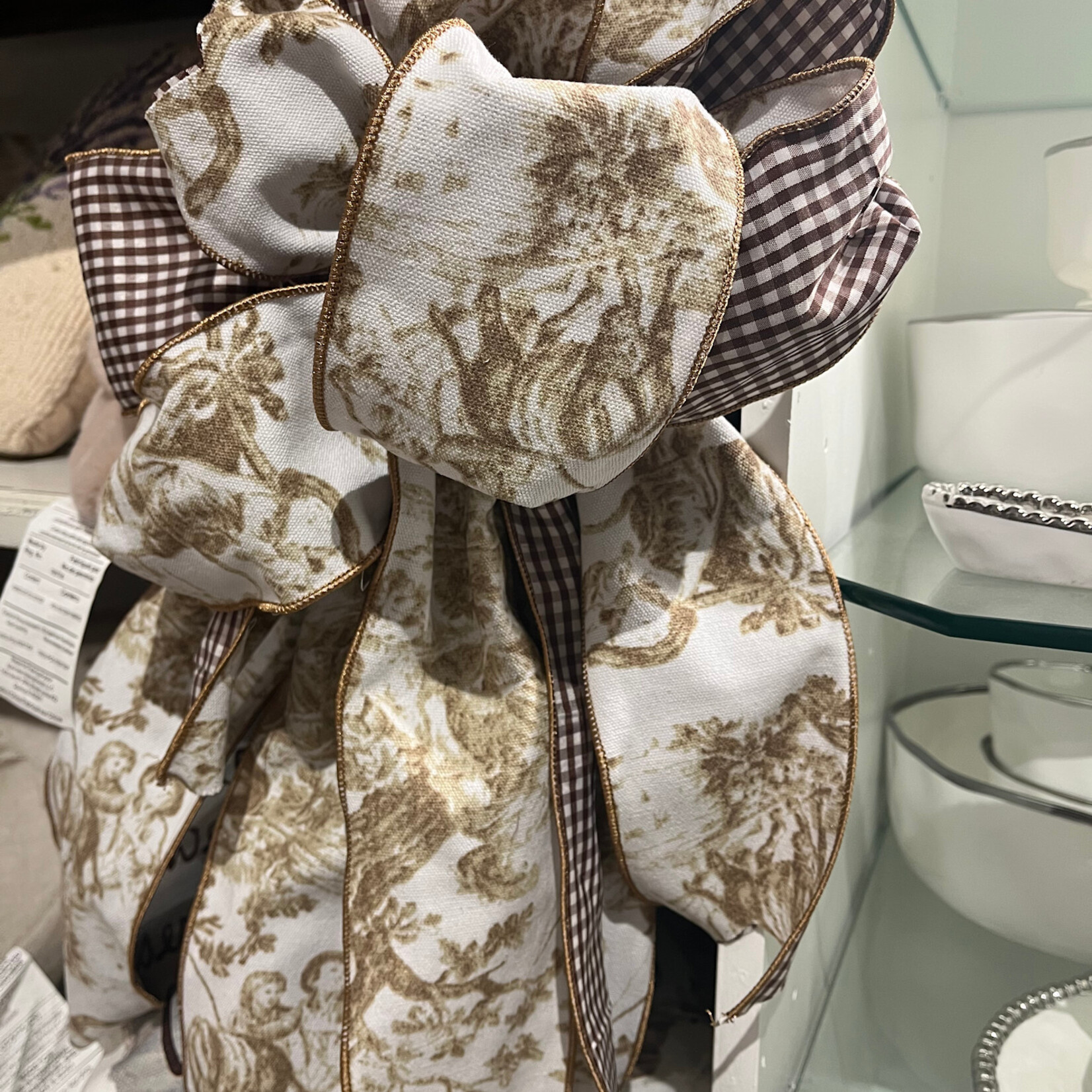 Taupe Toile Bow