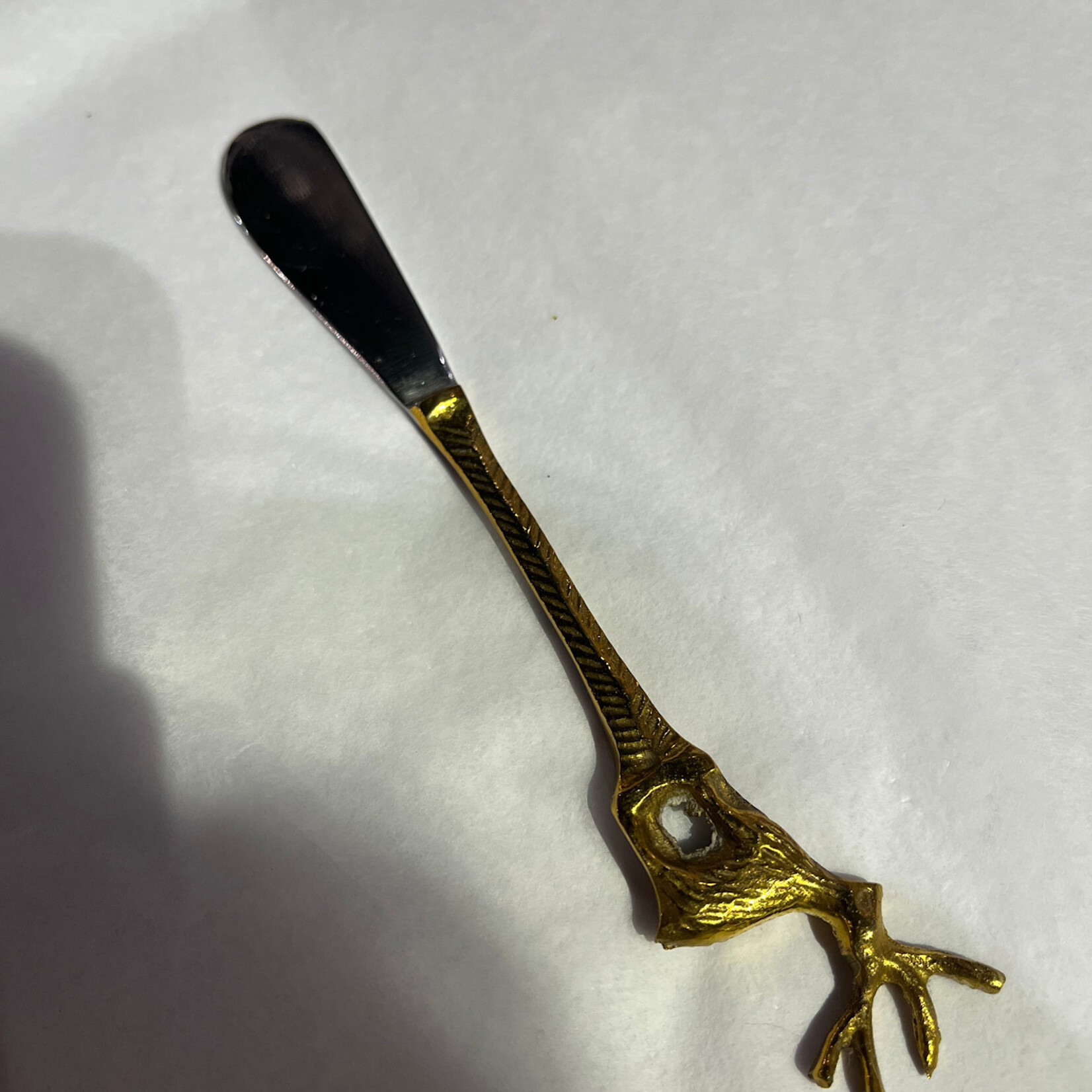 Creative Co-Op Brass Canape set of 4 with Reindeer Handle