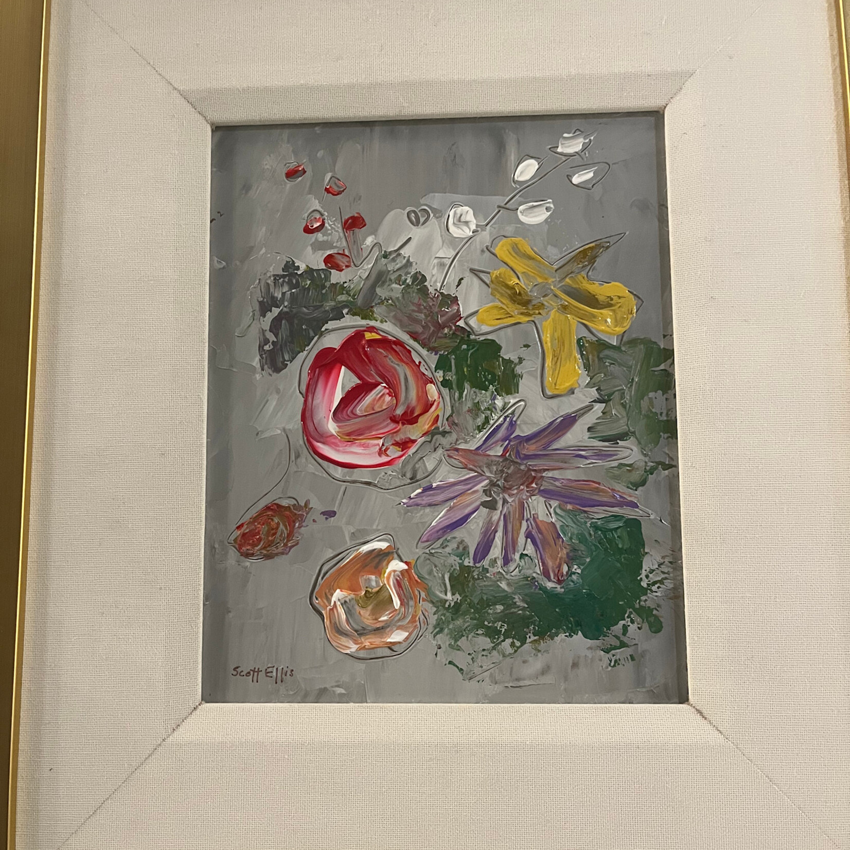 Scott Ellis 8" x 10" Floral with Grey Background