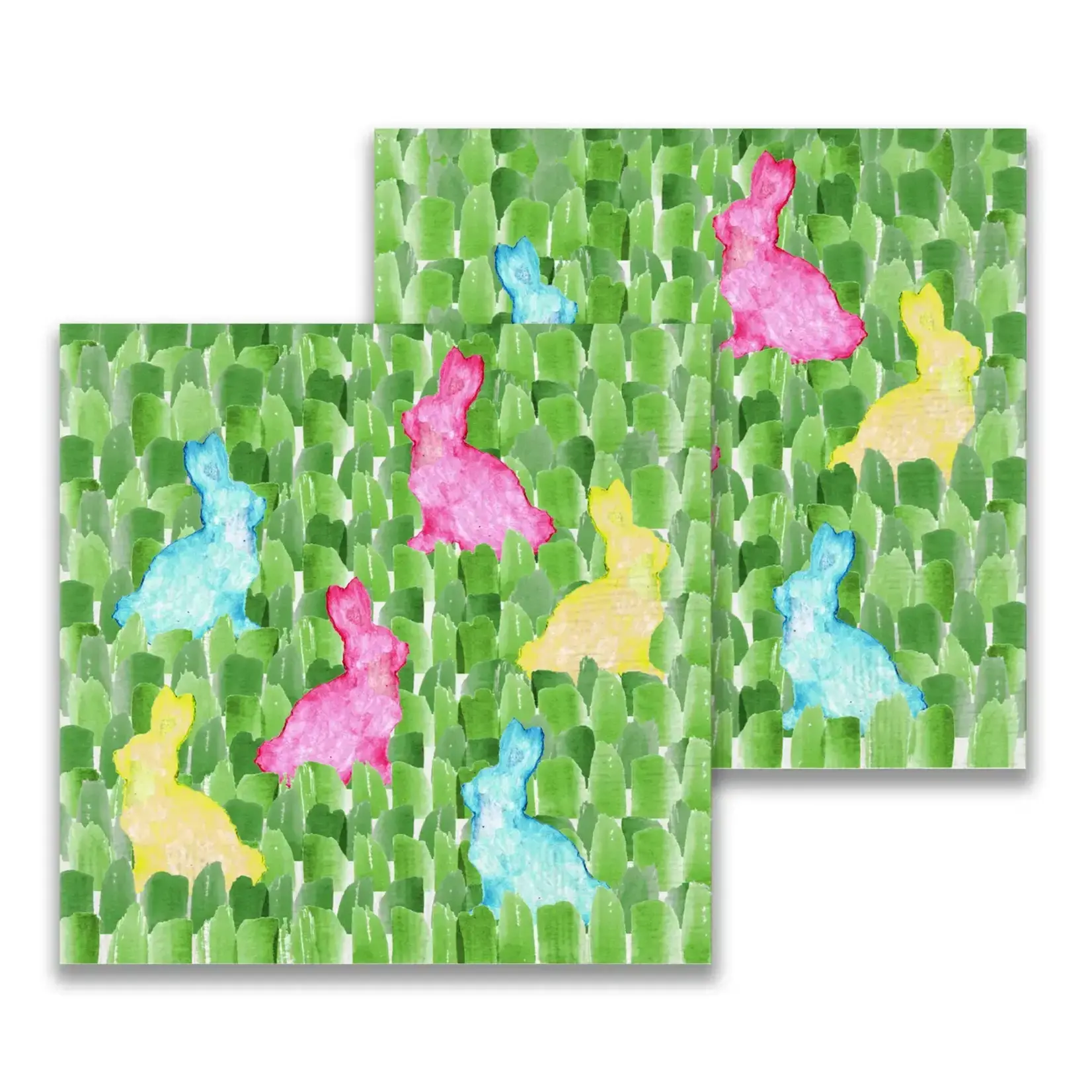 French Graffiti Colorful Bunnies Cocktail Napkin