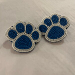 Blue and White Cats Paw Earrings
