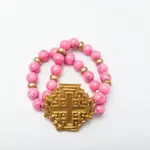 Hidden Truth Jewelry Bright Pink Bracelet with Jerusalem Cross