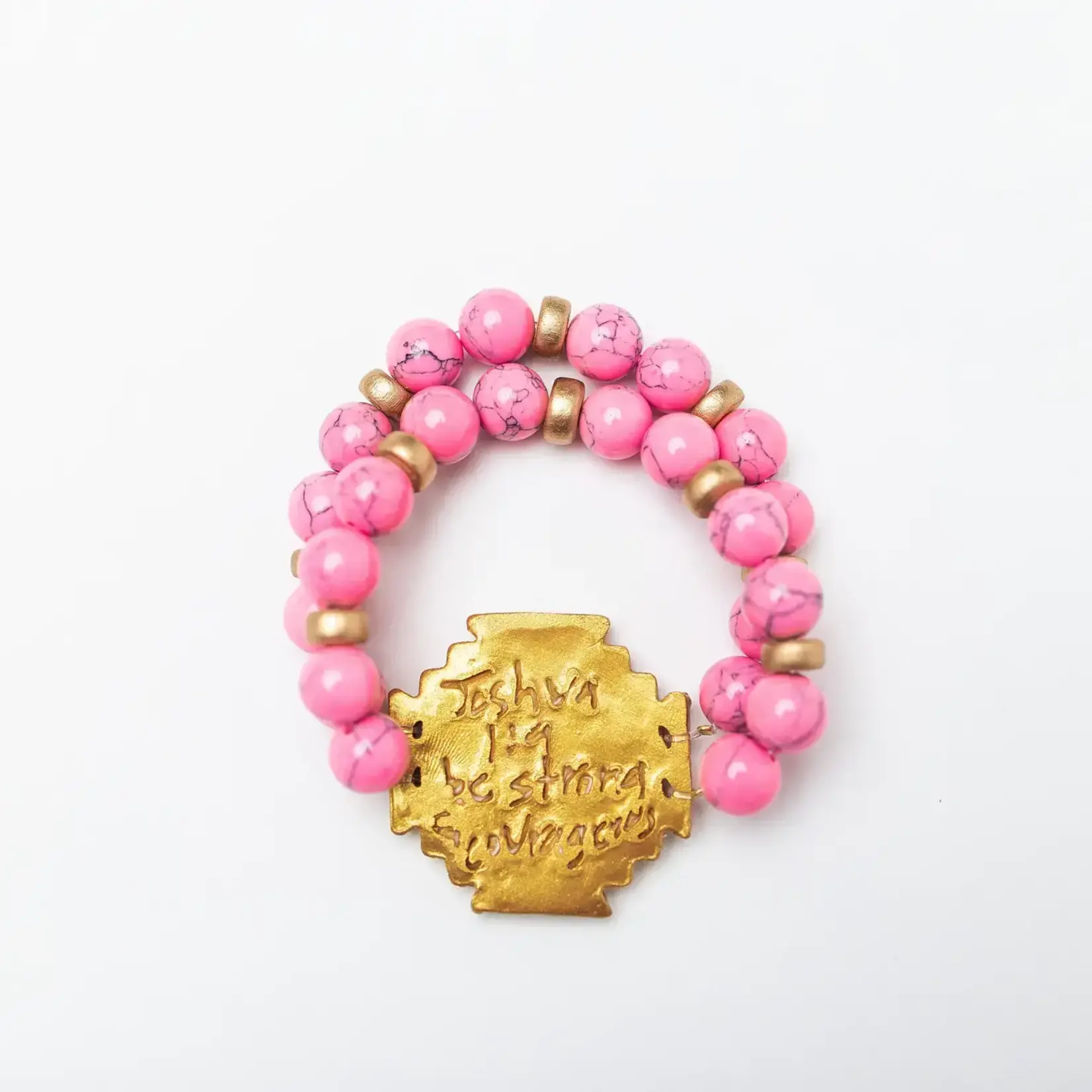 Hidden Truth Jewelry Bright Pink Bracelet with Jerusalem Cross