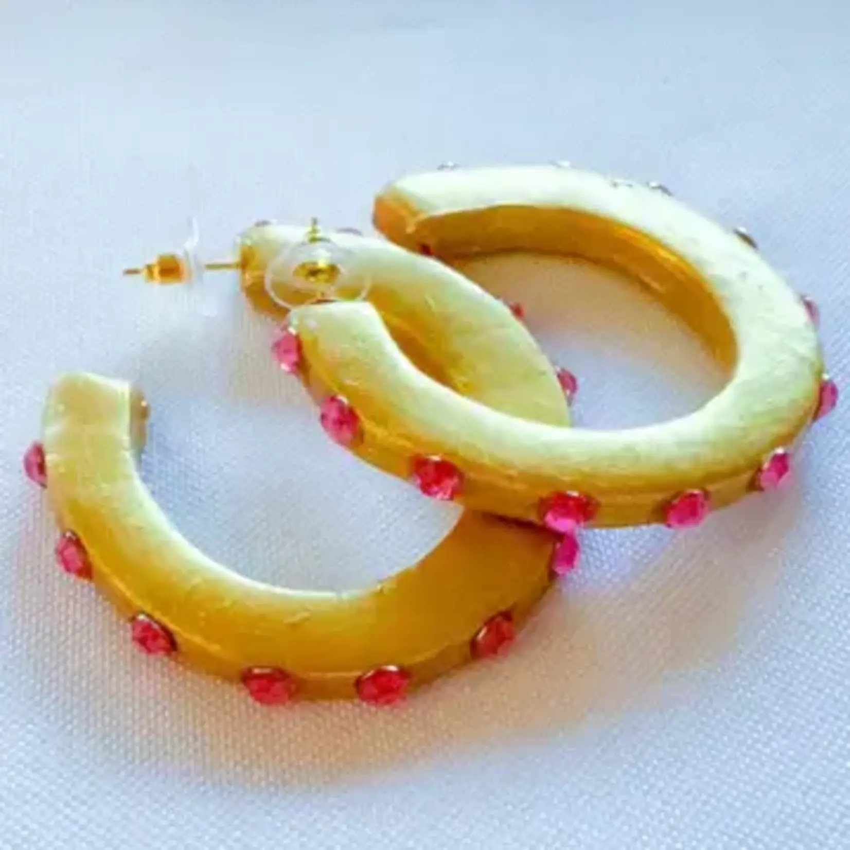 Hidden Truth Jewelry Pink Studded Hoops