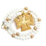 Hidden Truth Jewelry Pearls with Elizabeth Cross Necklace