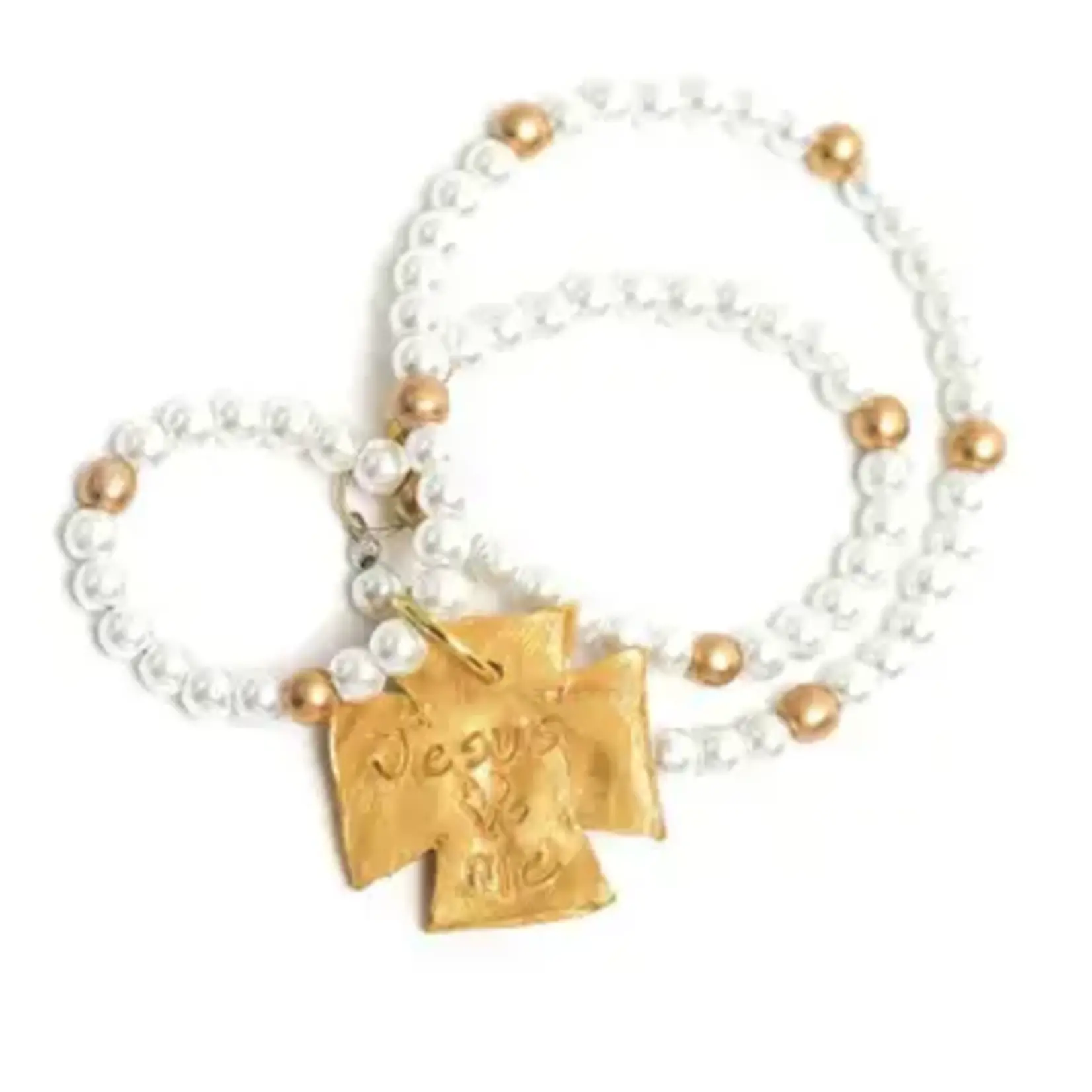 Hidden Truth Jewelry Pearls with Elizabeth Cross Necklace