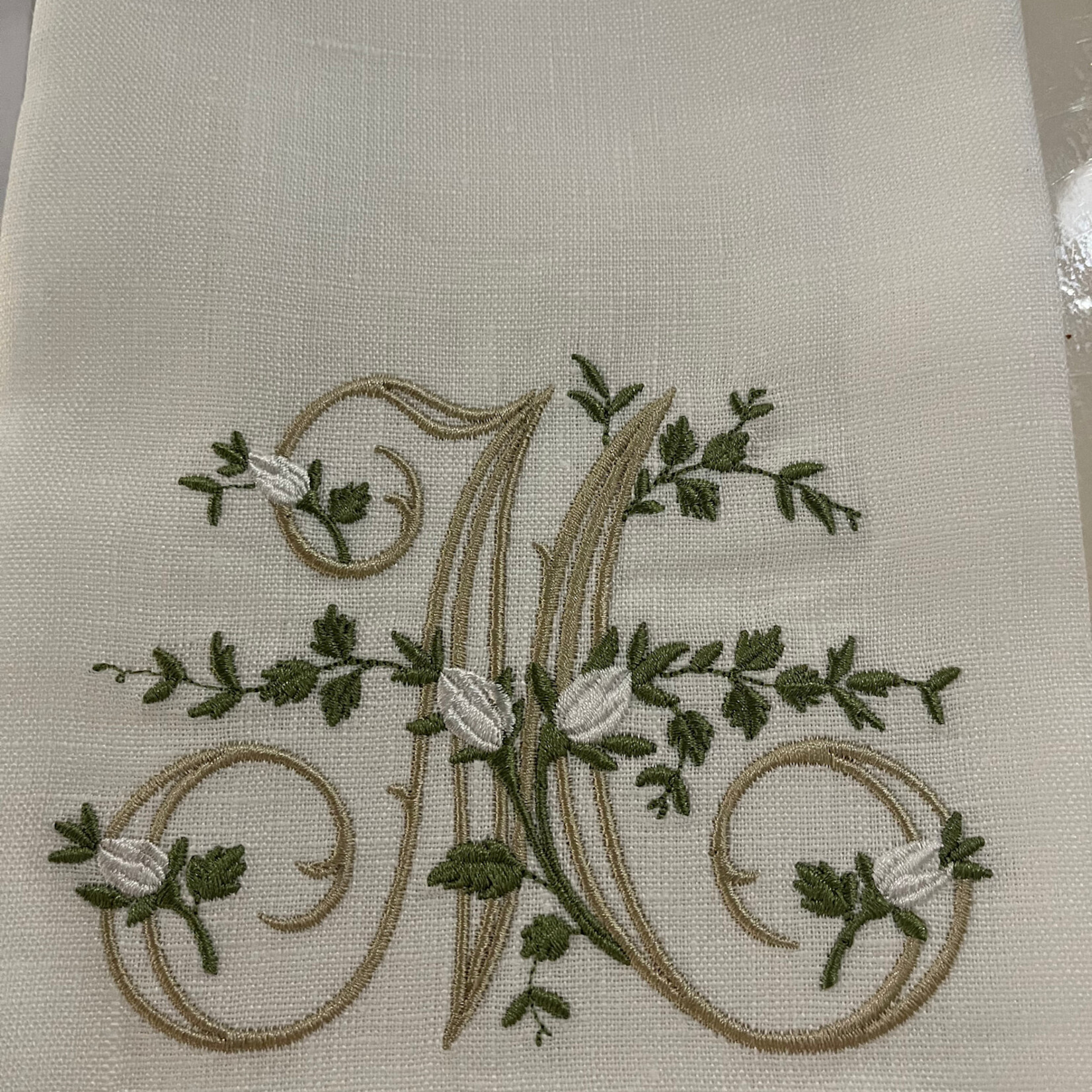 Crown Linen Designs Floral Monogram Towel