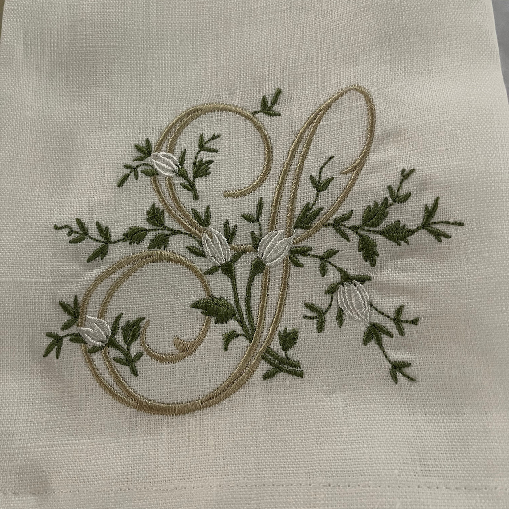 Crown Linen Designs Floral Monogram Towel