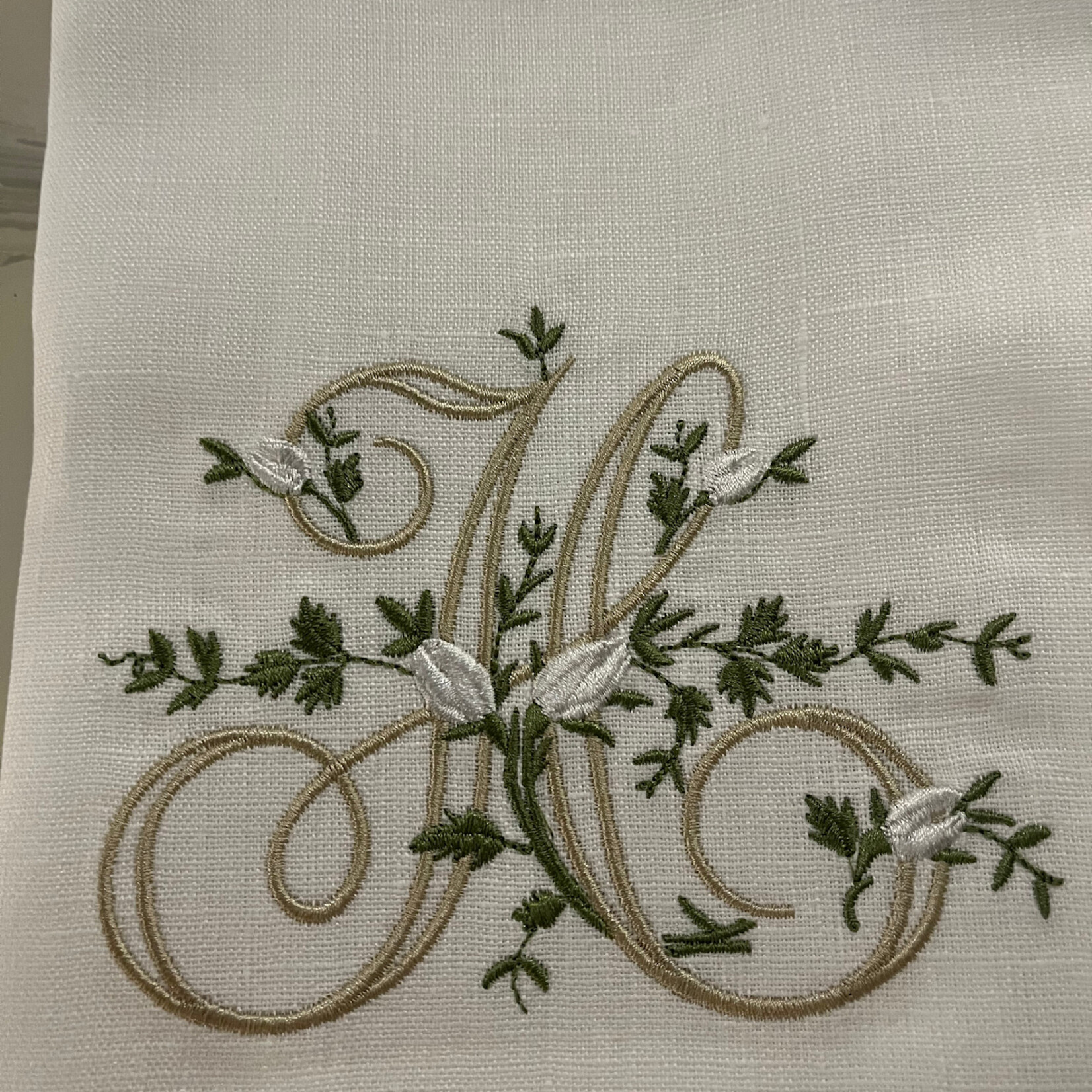 Crown Linen Designs Floral Monogram Towel