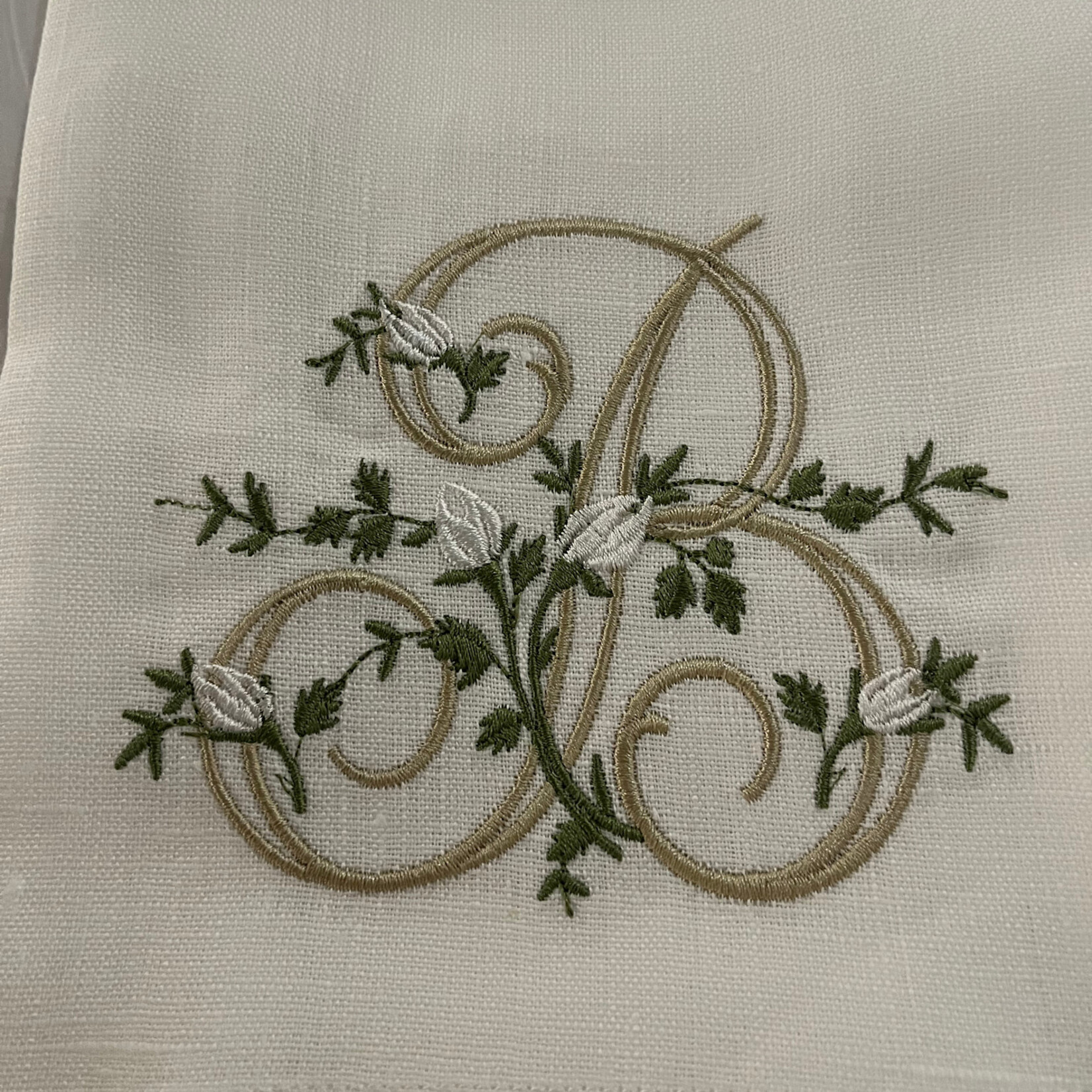 Crown Linen Designs Floral Monogram Towel