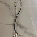 Coastal Courture FW Tassel Necklace- Black Leather- Silver Accents