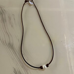 Coastal Courture Large FW Pearl Choker w Teak Button