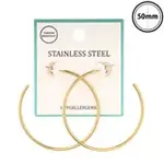 Stainless Steel Twisted Hoop Earrings 1.5"