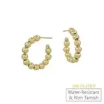 4 MM 18K Gold Beaded Waterproof Non-Tarnish 1" Hoop Earrings