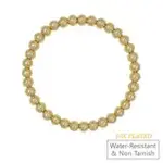 6 MM 18K Gold Beaded Waterproof Non Tarnish Stretch Bracelet