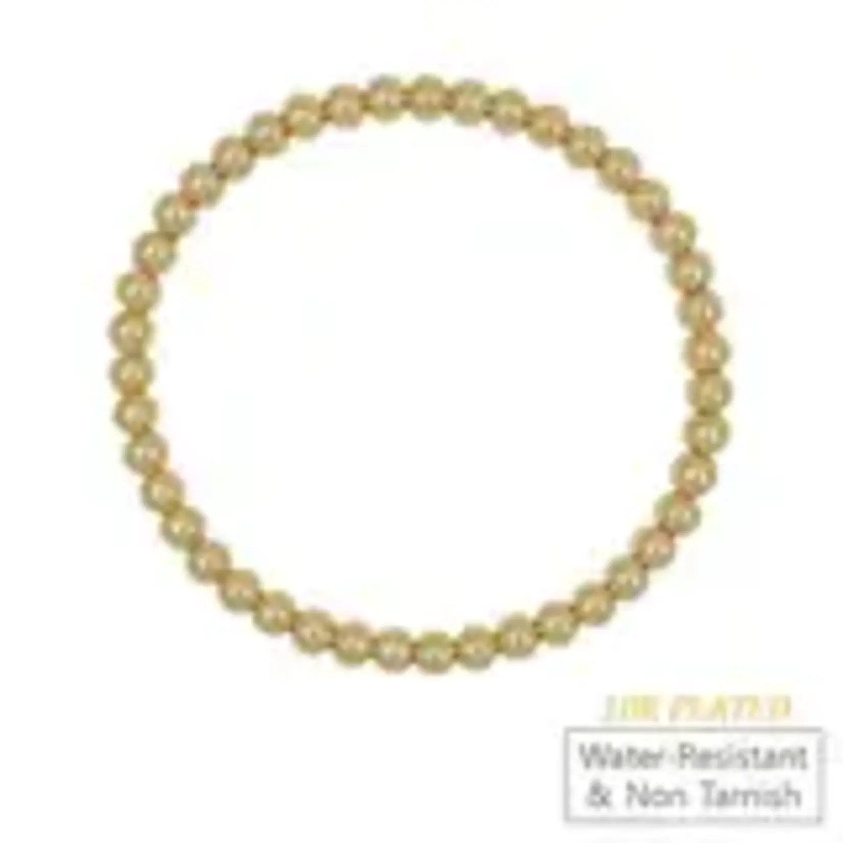5 MM 18KT. Gold Beaded Waterproof Non Tarnish Stretch Bracelet