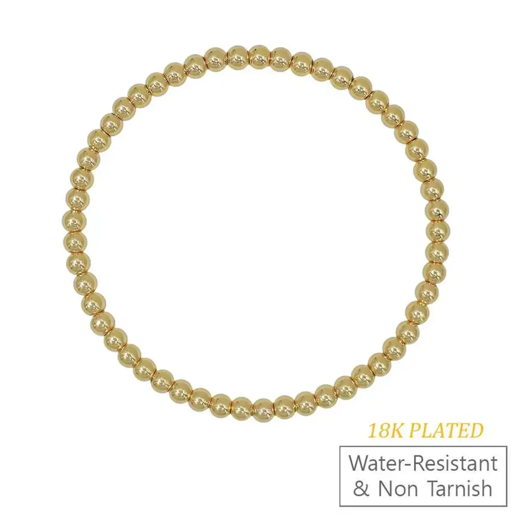 & Friends 4MM 18Kt. Gold Beaded Bracelet