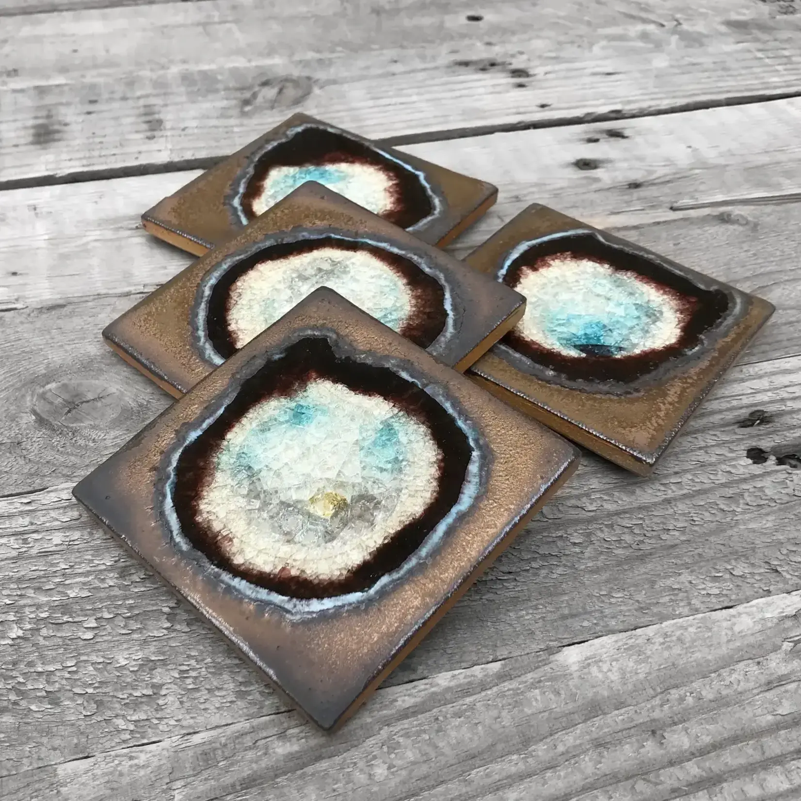 Dock 6 Pottery Coaster Set/4 Bronze