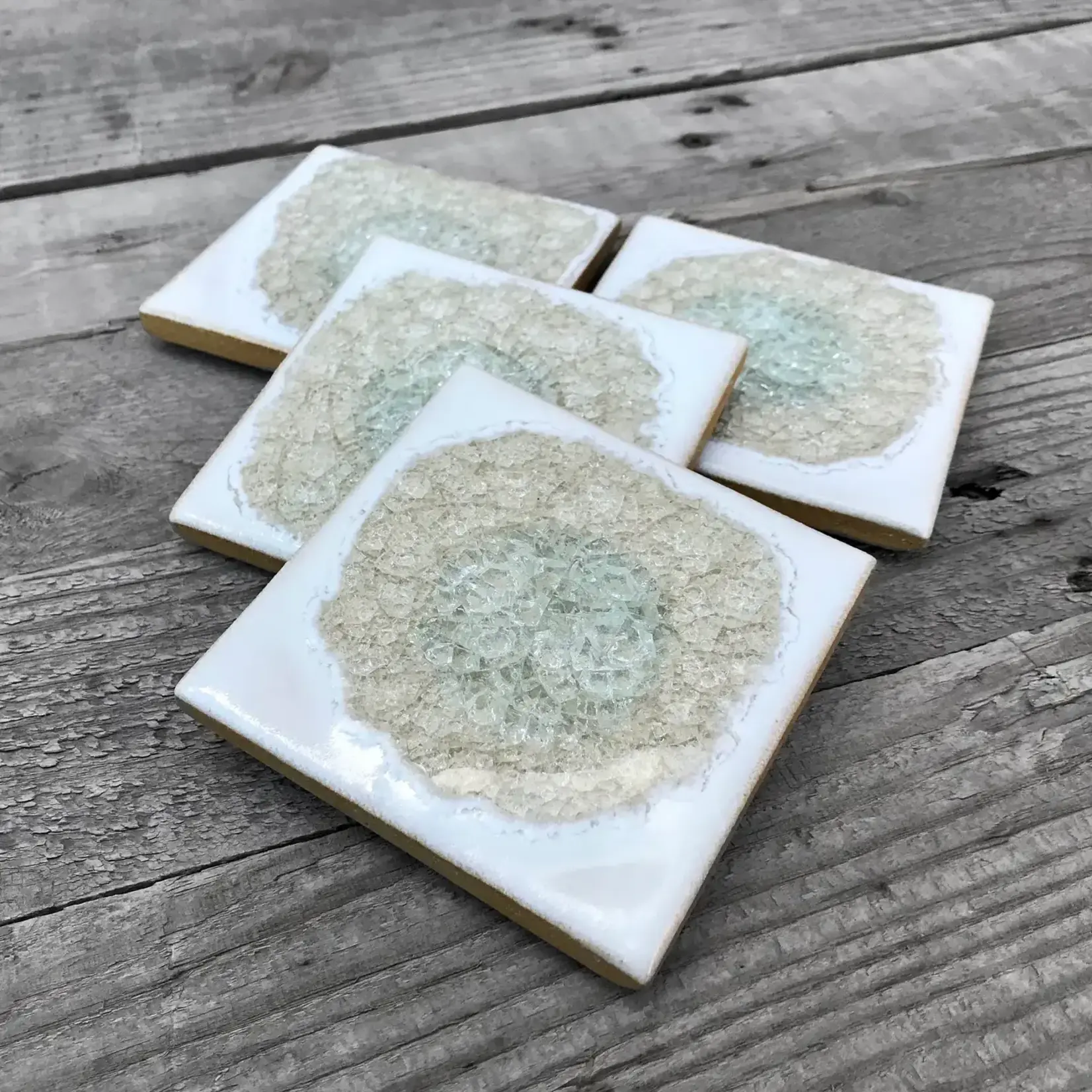 Dock 6 Pottery Coaster Set/4 White