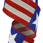 Star and Stripes Wired Ribbon 2.5" x 10 Yd.