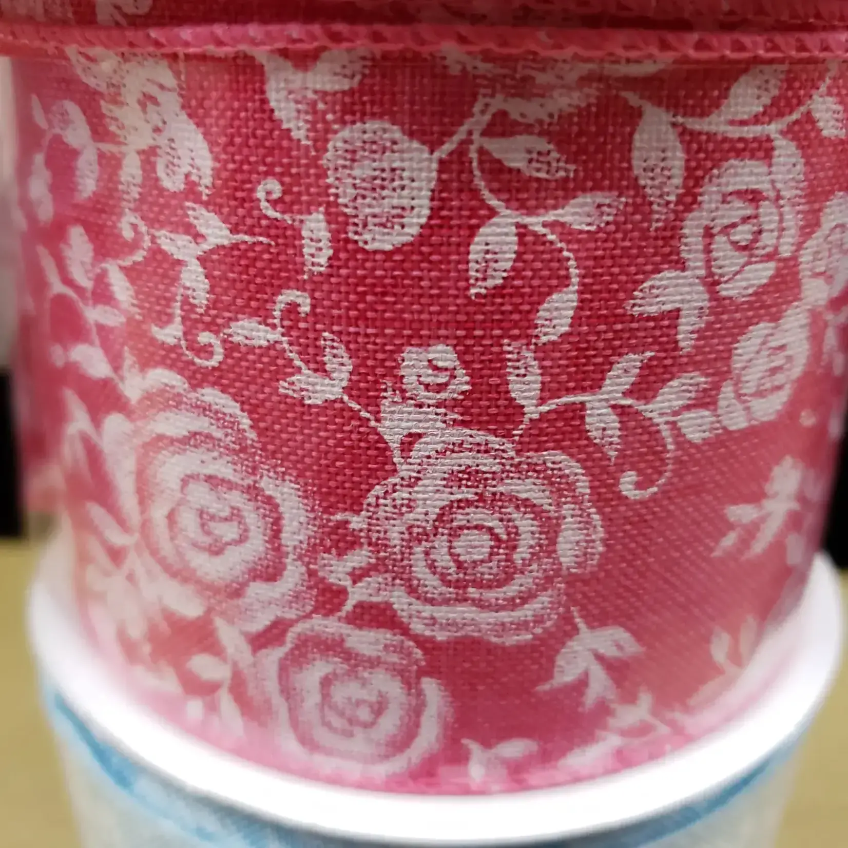 Rose Print Wired Ribbon 2.5" x 10 Yds.