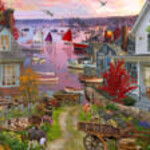Vermont Christmas Company Evening in the Harbour Jigsaw Puzzle 1000 piece