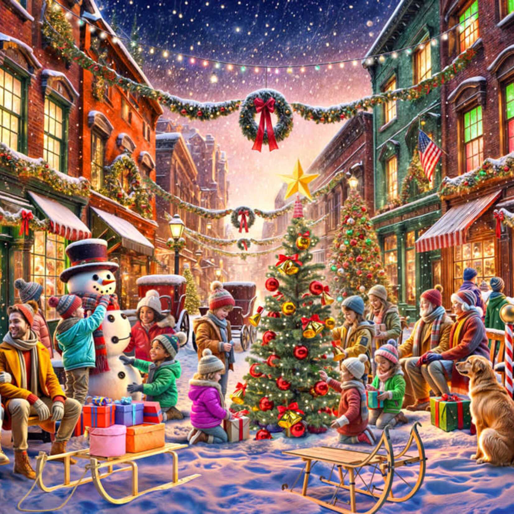 Vermont Christmas Company Downtown Christmas Jigsaw Puzzle 1000 piece