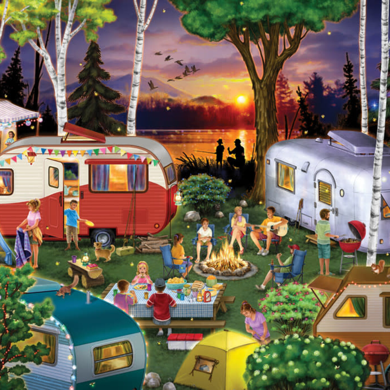 Vermont Christmas Company Vintage Campers Jigsaw Puzzle