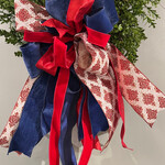 Reliant Ribbon Patriotic Bow w/ Red Glitter