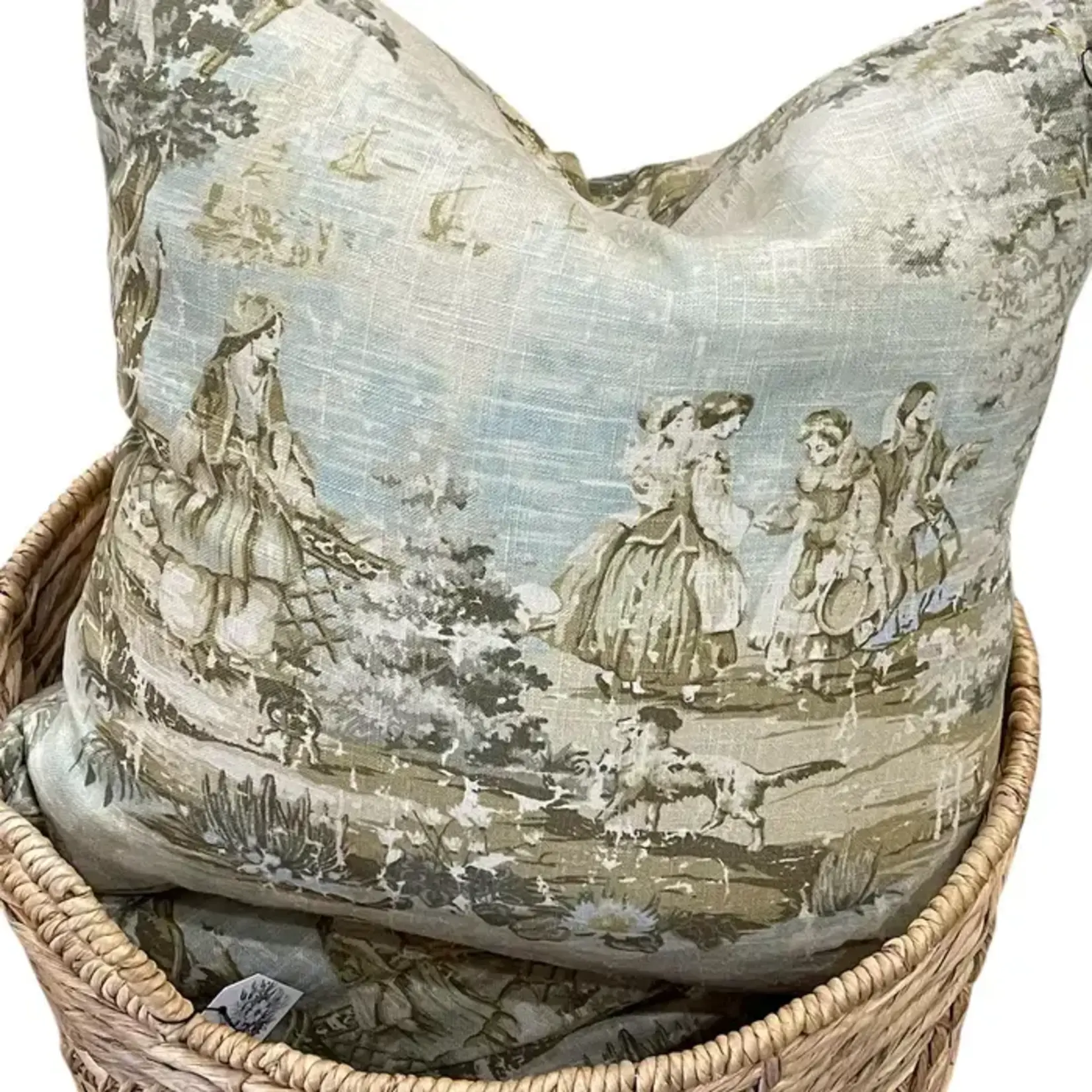 Dahlia & Grace Carolina Toile Throw Pillow with Feather Insert 20"x20" with a 22"x22" insert