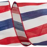 Relliant Rebbion American Dupioni Bar Wired Ribbon 4" x 10 Yds.