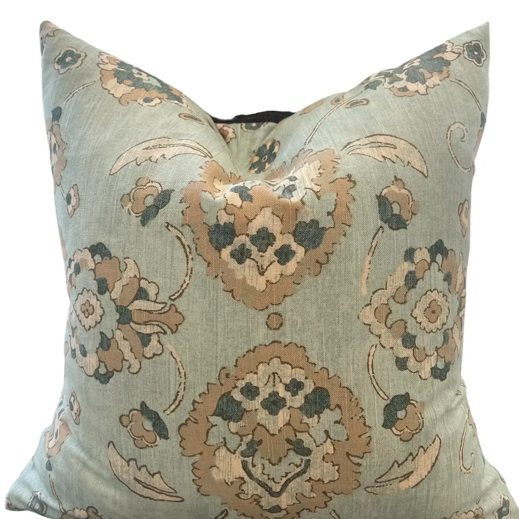 Dahlia & Grace Lily Floral and Vine Throw Pillow with Feather Insert