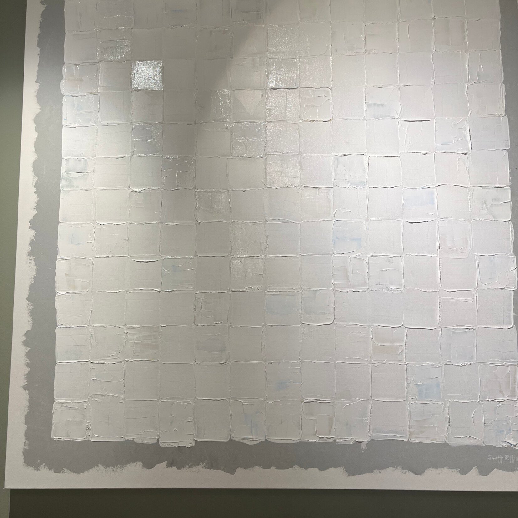 Scott Ellis Original 48" x 48" White Abstract by Scott Ellis