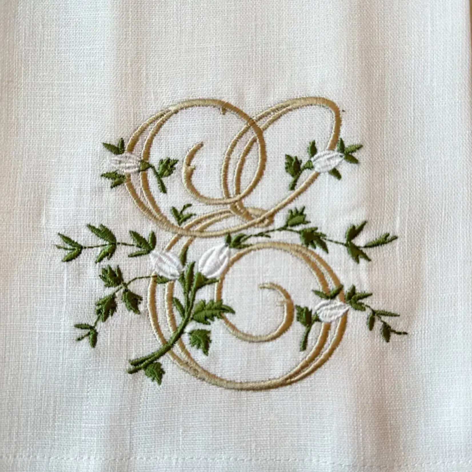 Crown Linen Designs Floral Monogram Towel